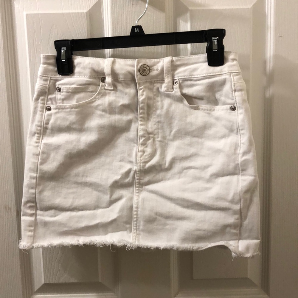 White denim skirt